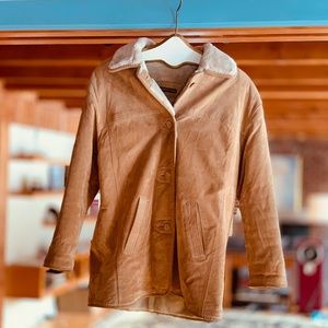 Suede Peacoat Jacket